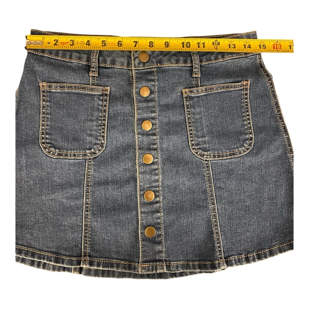 Altar’d State Denim Mini Skirt | Button Front | Size Small - Picture 5 of 7